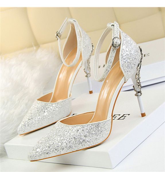 women elegant wedding shoes buckle belt pumps shoes all-match banquet high heels women pumps strap stainless steel 9.5 cm, Black
women elegant wedding shoes buckle belt pumps shoes all-match banquet high heels women pumps strap stainless steel 9.5 cm, Black