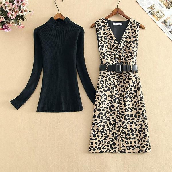 2020 autumn spring two piece set women turtleneck solid sweater +criss cross belt vest leopard dress suits 2 piece set new1, Gray
2020 autumn spring two piece set women turtleneck solid sweater +criss cross belt vest leopard dress suits 2 piece set new1, Gray