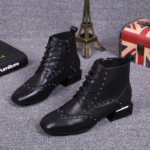 boots british fashion women party nightclub rivets shoes black cow leather boot lace-up ladies ankle botas para mujer botines
boots british fashion women party nightclub rivets shoes black cow leather boot lace-up ladies ankle botas para mujer botines