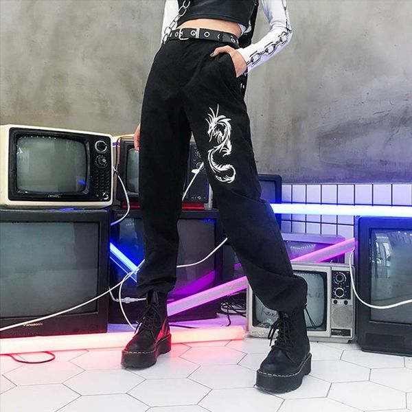 casual pants women jogger 2020 gothic dragon black sweatpants animal print harajuku goth summer high waist trousers, Black;white
casual pants women jogger 2020 gothic dragon black sweatpants animal print harajuku goth summer high waist trousers, Black;white