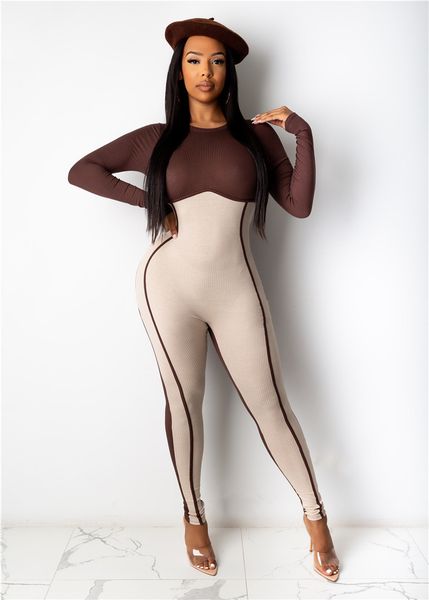autumn winter womens designer jumpsuits slim two colors panelled long sleeve long pants jumpsuits womens line pattern clothing, Black;white
autumn winter womens designer jumpsuits slim two colors panelled long sleeve long pants jumpsuits womens line pattern clothing, Black;white
