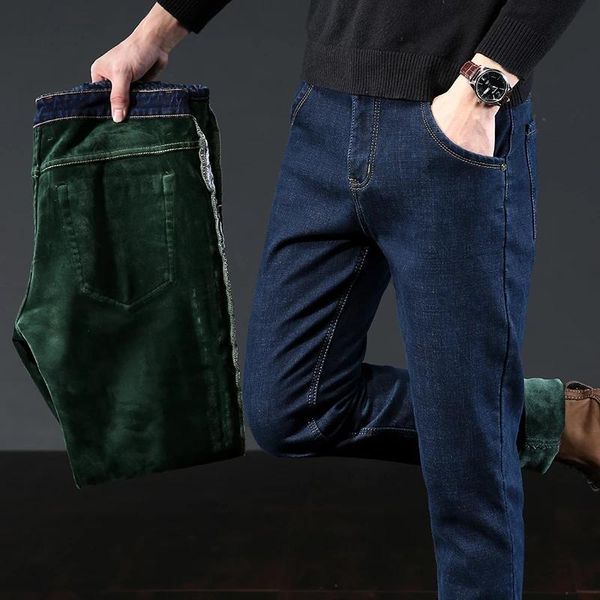 men's jeans undefined classic business casual elasticity denim pants male trousers winter thick warm black blue 28-40
men's jeans undefined classic business casual elasticity denim pants male trousers winter thick warm black blue 28-40