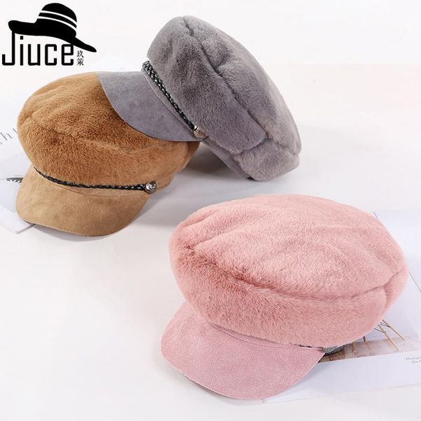 berets plush octagonal hat women's british retro beret korean version versatile fashion leather rope navy trend, Blue;gray
berets plush octagonal hat women's british retro beret korean version versatile fashion leather rope navy trend, Blue;gray