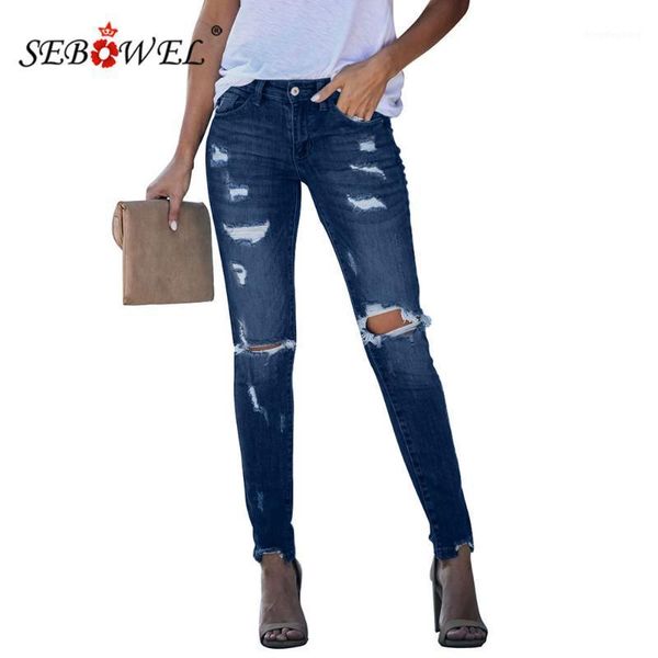 sebowel vintage style distressed frayed skinny jeans pants women broken hole denim trousers autumn winter lady jeans pencil pant1, Blue
sebowel vintage style distressed frayed skinny jeans pants women broken hole denim trousers autumn winter lady jeans pencil pant1, Blue