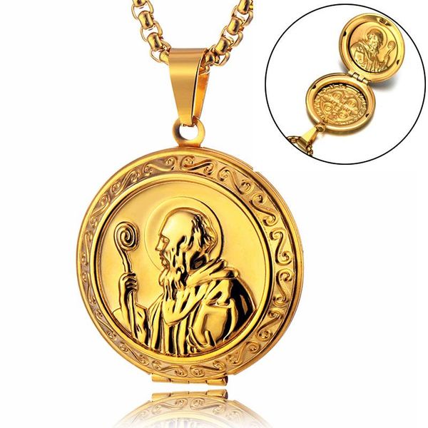 vintage holy san benito medal pendant jesus gold stainless steel can open p frame pendants & necklaces for religious jewelry, Silver 
vintage holy san benito medal pendant jesus gold stainless steel can open p frame pendants & necklaces for religious jewelry, Silver