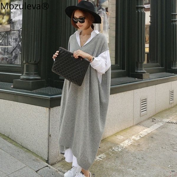 mozuleva oversized women sweater long dress autumn winter v-neck batwing sleeve female knitting dress solid vestidos 201027, Black;gray
mozuleva oversized women sweater long dress autumn winter v-neck batwing sleeve female knitting dress solid vestidos 201027, Black;gray