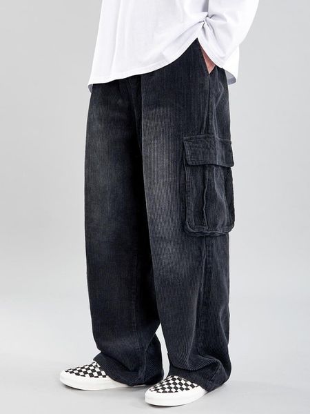 corduroy thick overalls men's tide wash water make old multi pocket loose casual tight waist straight tube pants, Blue
corduroy thick overalls men's tide wash water make old multi pocket loose casual tight waist straight tube pants, Blue