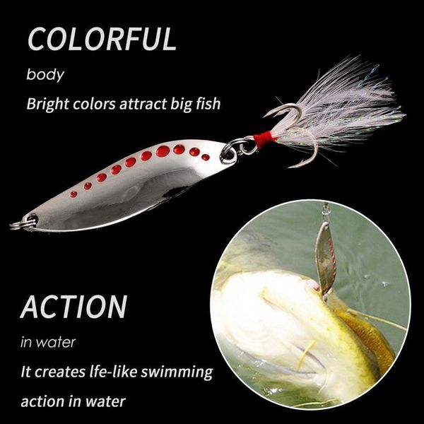 1pcs metal spinner spoon fishing lure 5g-25g gold silver rotating hard baits for trout pike feather treble hoo qylfkh
1pcs metal spinner spoon fishing lure 5g-25g gold silver rotating hard baits for trout pike feather treble hoo qylfkh