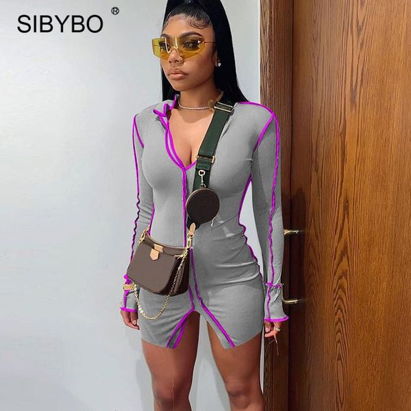 sibybo rib knitted patchwork bodycon dress women turn-down collar long sleeve mini dresses 2021 femme casual streetwear vestidos, Black;gray
sibybo rib knitted patchwork bodycon dress women turn-down collar long sleeve mini dresses 2021 femme casual streetwear vestidos, Black;gray