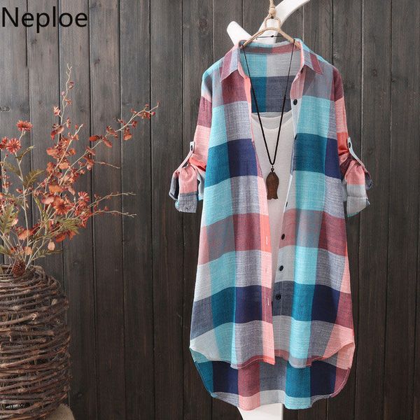 neploe korean summer suncreen blouse coat fashion plaid striped long sleeve shirt new medium-long loose blusas 4a893 201125, White
neploe korean summer suncreen blouse coat fashion plaid striped long sleeve shirt new medium-long loose blusas 4a893 201125, White