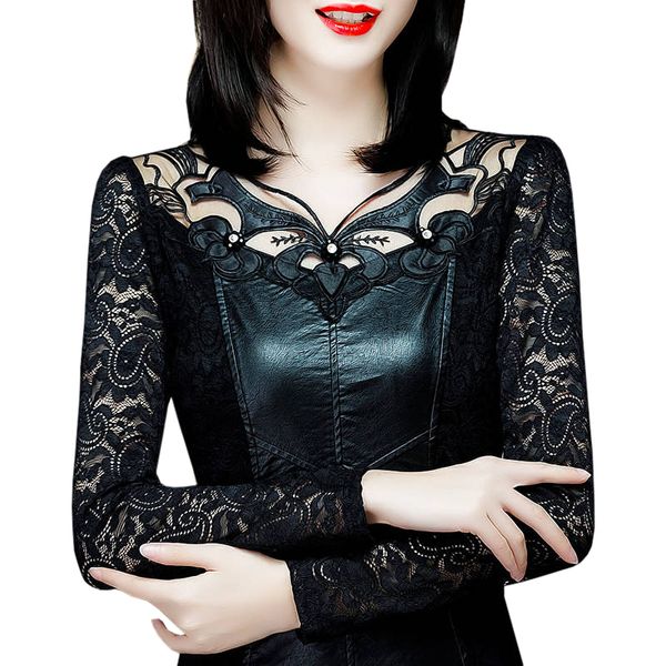 korean male pu leather cost autumn fall malha size big of women's forced chiffon shirt, White
korean male pu leather cost autumn fall malha size big of women's forced chiffon shirt, White