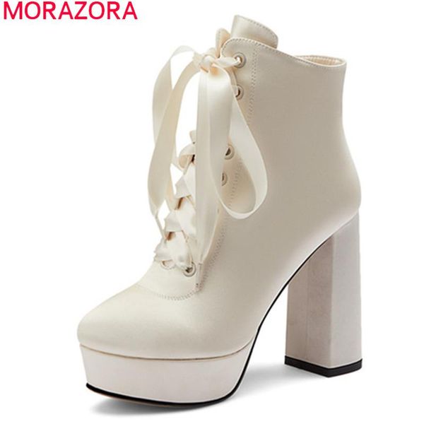 morazora 2020 big size 33-45 fashion women boots thick high heels platform party dress shoes simple lace up ankle boots, Black
morazora 2020 big size 33-45 fashion women boots thick high heels platform party dress shoes simple lace up ankle boots, Black