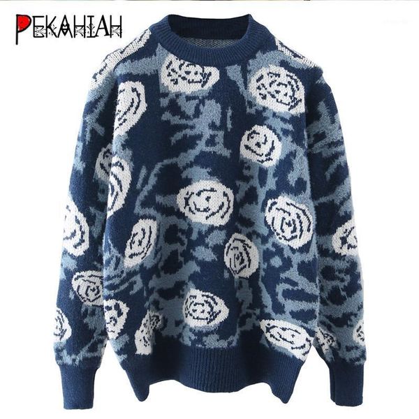 vintage blue floral knitted sweater casual loose warm thick long sleeve pullover sweater fashion slim elegant chic 2020 new1, White;black
vintage blue floral knitted sweater casual loose warm thick long sleeve pullover sweater fashion slim elegant chic 2020 new1, White;black
