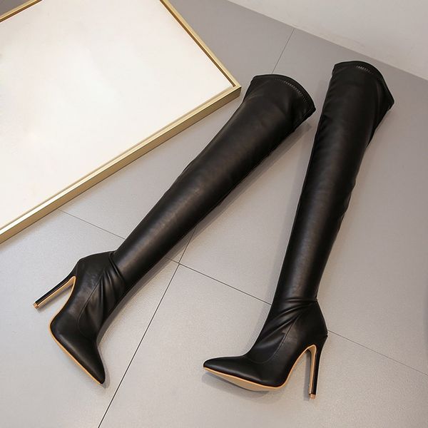 over the knee pointed toe long tube winter autumn women shoes fashion stretch slim boots y1201, Black
over the knee pointed toe long tube winter autumn women shoes fashion stretch slim boots y1201, Black