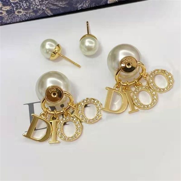 small pearl earrings fashion simple geometric independent packaging, Silver