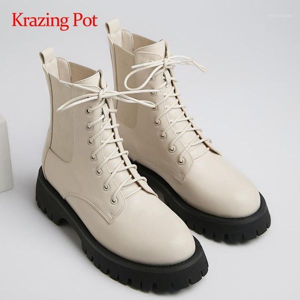 boots krazing pot stretch cow leather patchwork fashion round toe thick med heel lace up handmade coolest mature ankle l411, Black
boots krazing pot stretch cow leather patchwork fashion round toe thick med heel lace up handmade coolest mature ankle l411, Black