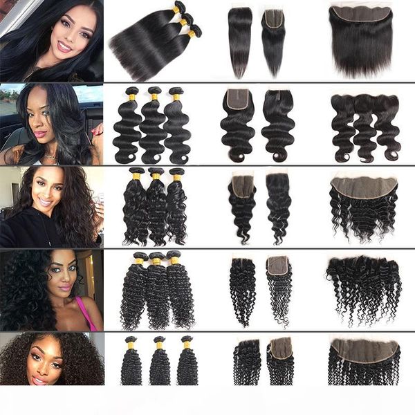 brazilian body wave human hair 3 bundles with closure unprocessed straight human virgin hair bundles with frontal hair extensions deep wave, Black
brazilian body wave human hair 3 bundles with closure unprocessed straight human virgin hair bundles with frontal hair extensions deep wave, Black
