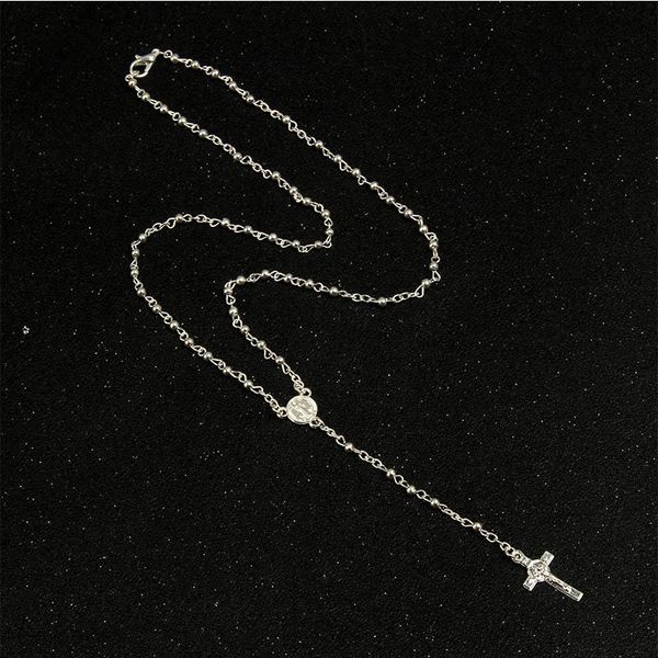 catholic necklace wholesale stainless steel beads cross pendant necklace chain rosary and pendant religious, Silver
catholic necklace wholesale stainless steel beads cross pendant necklace chain rosary and pendant religious, Silver