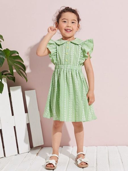 toddler girls ruffle trim gingham dress she, Red;yellow
toddler girls ruffle trim gingham dress she, Red;yellow