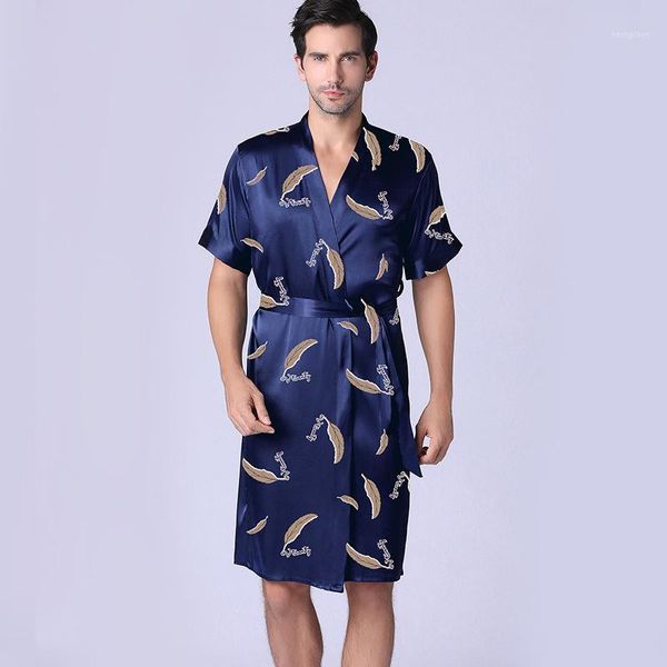 summer men's nightgown ice silk thin silk robes short-sleeved home service men's summer bathrobe mid-length sleepwear nighties1, Black;brown
summer men's nightgown ice silk thin silk robes short-sleeved home service men's summer bathrobe mid-length sleepwear nighties1, Black;brown