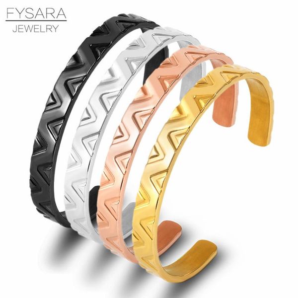 fysara classic v дизайн манжеты браслеты для женщин мужчин черные браслеты из нержавеющей стали золотой бренд открытые браслеты браслеты опт, Black 
fysara classic v дизайн манжеты браслеты для женщин мужчин черные браслеты из нержавеющей стали золотой бренд открытые браслеты браслеты опт, Black