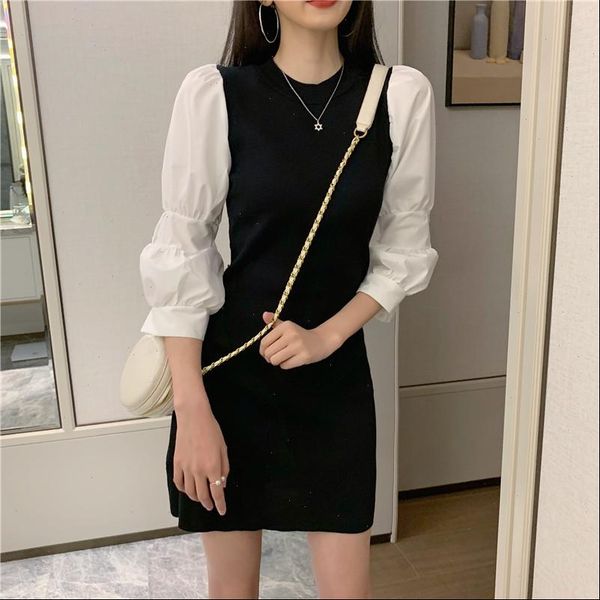 womens knitting sheath black dress female bodycon knitted patchwork puff sleeve mini dresses for woman drop shipping, Black;gray
womens knitting sheath black dress female bodycon knitted patchwork puff sleeve mini dresses for woman drop shipping, Black;gray
