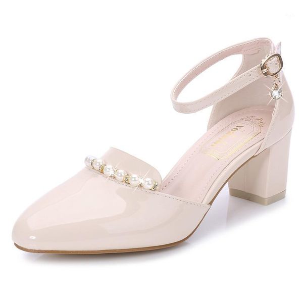 dress shoes 2021 summer korean fashion women sandals patent leather pearl with a single shoe medium height baotou shallow high heels1, Black
dress shoes 2021 summer korean fashion women sandals patent leather pearl with a single shoe medium height baotou shallow high heels1, Black