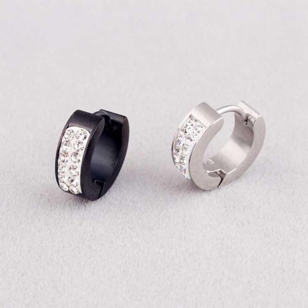 fashion mud crystal hoop earrings color gold black titanium steel crystal small hoop huggie earrings jewelry for women, Golden;silver
fashion mud crystal hoop earrings color gold black titanium steel crystal small hoop huggie earrings jewelry for women, Golden;silver