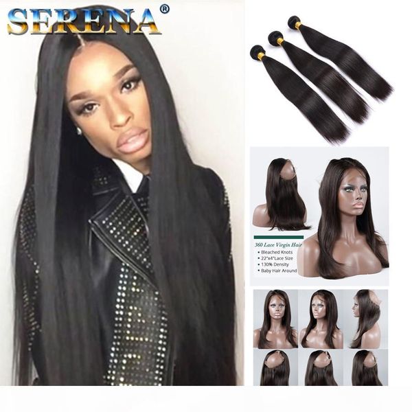7a brazilian virgin hair bundle pre plucked 360 lace frontal with bundles straight hairs weaves 360 closure baby hair black hair extensions, Black;brown
7a brazilian virgin hair bundle pre plucked 360 lace frontal with bundles straight hairs weaves 360 closure baby hair black hair extensions, Black;brown