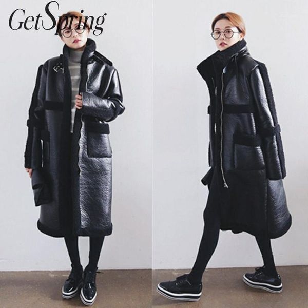 getspring women winter jacket patchwork fur coat thickened long faux fur jacket lambhair locomotive overcoat autumn winter 20191, Black
getspring women winter jacket patchwork fur coat thickened long faux fur jacket lambhair locomotive overcoat autumn winter 20191, Black