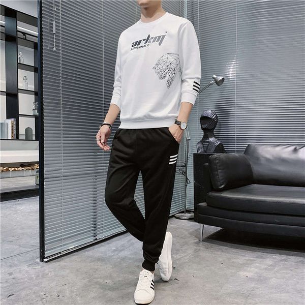 autumn and winter new youth round collar sweater pants two piece men's versatile casual long sleeve sportswear for men, Gray
autumn and winter new youth round collar sweater pants two piece men's versatile casual long sleeve sportswear for men, Gray