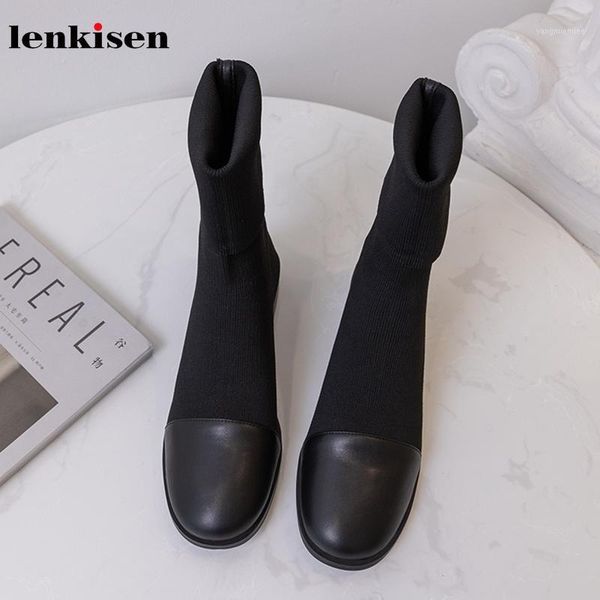 lenkisen new knitting breathable stretch sock boots round toe low heels black colors winter keep warm women mid-calf boots l361
lenkisen new knitting breathable stretch sock boots round toe low heels black colors winter keep warm women mid-calf boots l361