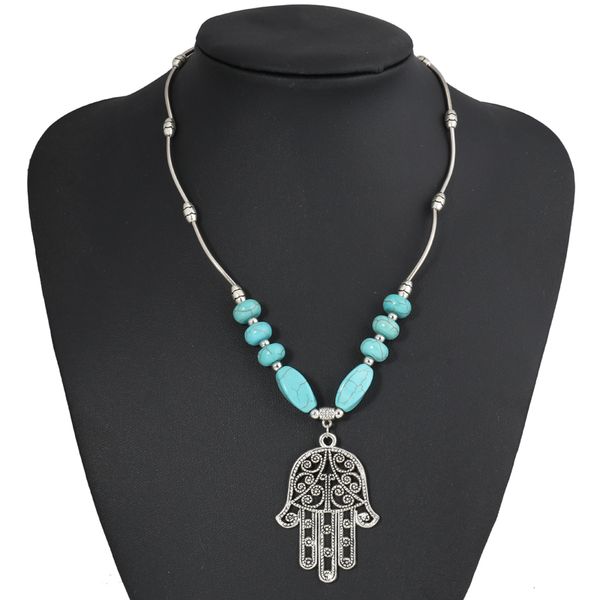 tenande bohemian natural stone beads hollow big statement ball hamsa hand necklaces & pendants for women femme bijoux colliers, Silver
tenande bohemian natural stone beads hollow big statement ball hamsa hand necklaces & pendants for women femme bijoux colliers, Silver