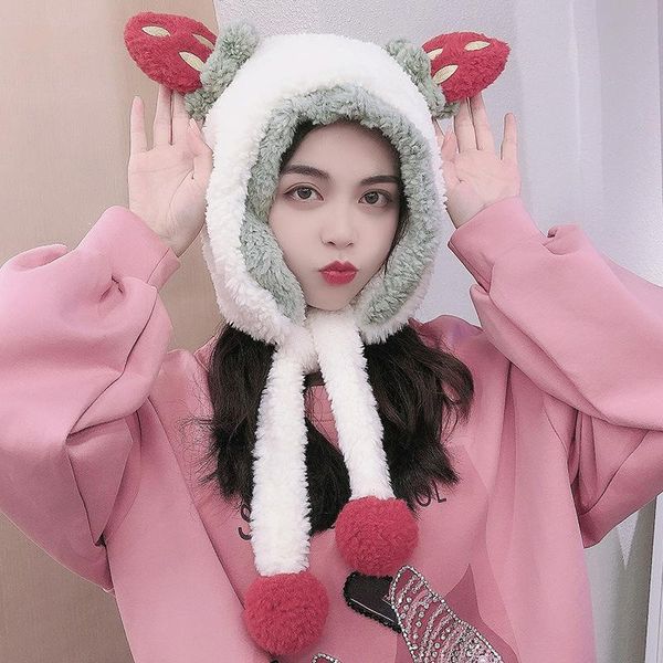 beanie/skull caps winter hat thickened women's warm lovely strawberry ear pom poms hats for women girls beanies female cap windproof, Blue;gray
beanie/skull caps winter hat thickened women's warm lovely strawberry ear pom poms hats for women girls beanies female cap windproof, Blue;gray