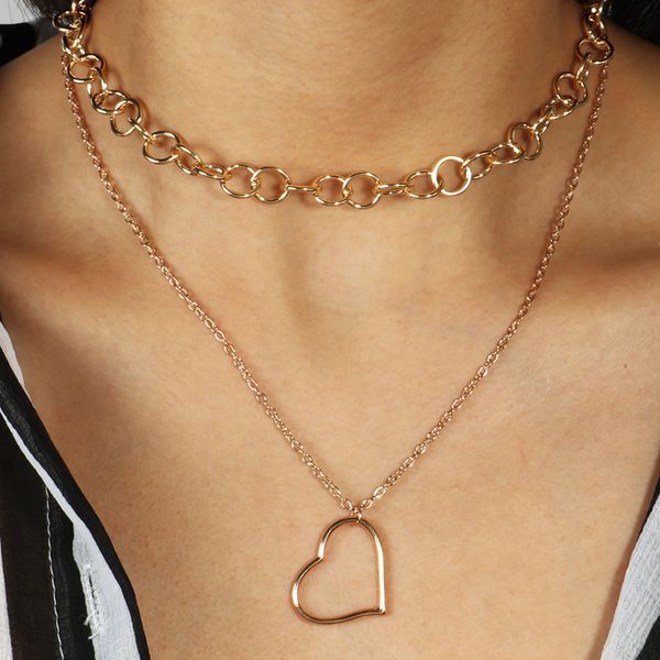 big statement hollow round hearts necklaces & pendants for women double layer chunky chain jewelry diy making gifts, Silver
big statement hollow round hearts necklaces & pendants for women double layer chunky chain jewelry diy making gifts, Silver