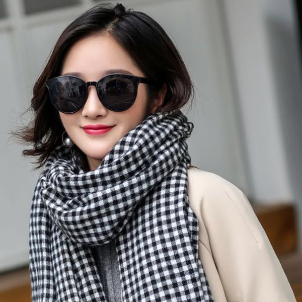 autumn and winter imitation cashmere women's double face art versatile plaid shawl tassel scarf, Blue;gray
autumn and winter imitation cashmere women's double face art versatile plaid shawl tassel scarf, Blue;gray