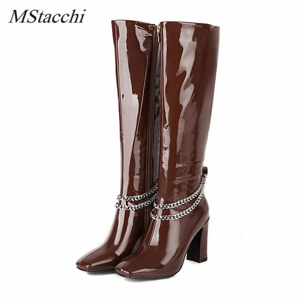 mstacchi classics women the knee boots zipper-side square heel plush in silver chain decoration shoes new winter botas feminina, Black
mstacchi classics women the knee boots zipper-side square heel plush in silver chain decoration shoes new winter botas feminina, Black