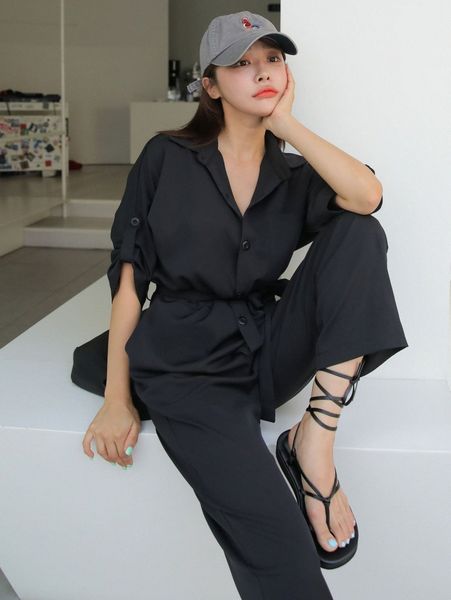 dazy roll tab sleeve button front belted jumpsuit x88d#, White
dazy roll tab sleeve button front belted jumpsuit x88d#, White