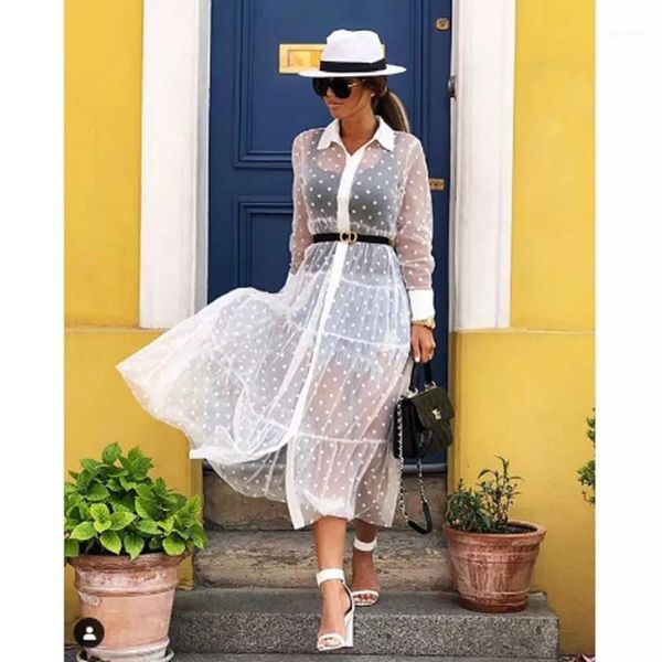 women mesh sheer transparent polka dot lace cover up v neck button down maxi dress see-through party clubwear beach dress1, Black;gray
women mesh sheer transparent polka dot lace cover up v neck button down maxi dress see-through party clubwear beach dress1, Black;gray