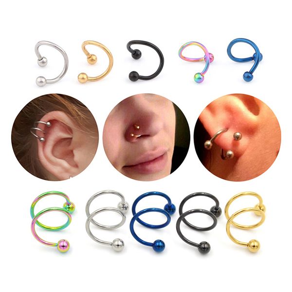 1 piece punk stainless steel spiral twister barbell earrings screw ball piercing ear cartilage helix rings ear cuff chain jewelry nose fashi, Golden;silver
1 piece punk stainless steel spiral twister barbell earrings screw ball piercing ear cartilage helix rings ear cuff chain jewelry nose fashi, Golden;silver