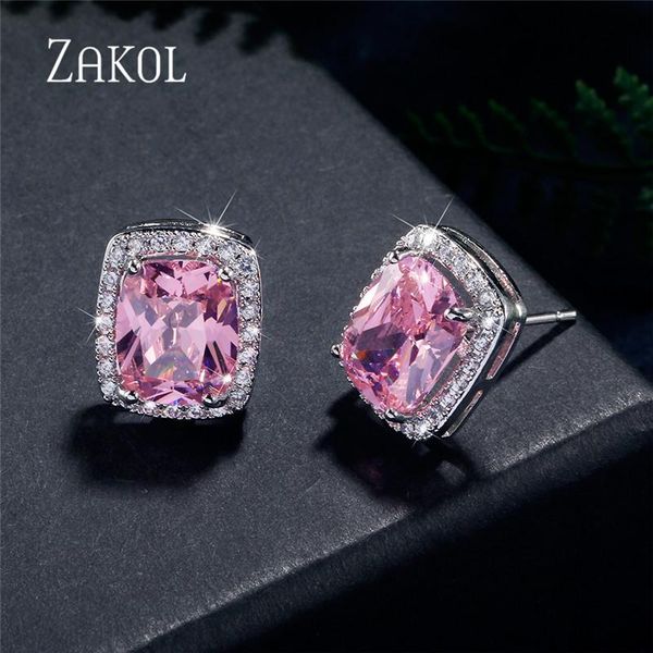 stud zakol temperament exquisite square women earrings pink cubic zirconia stone big gem ear studs wholesale jewelry, Golden;silver
stud zakol temperament exquisite square women earrings pink cubic zirconia stone big gem ear studs wholesale jewelry, Golden;silver