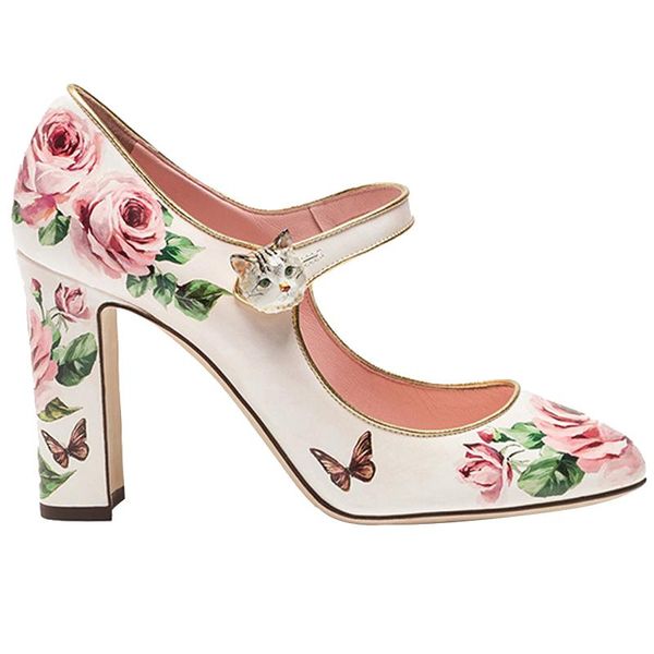 embellished buckle strap round toe designer leather shoes block heel floral printing lady mary janes, Black
embellished buckle strap round toe designer leather shoes block heel floral printing lady mary janes, Black