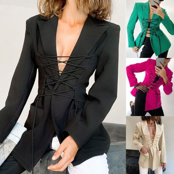 women's bandage coat 2020 autumn and winter women's long-sleeved tie mid-length casual fashion temperament small suit1, Black;brown
women's bandage coat 2020 autumn and winter women's long-sleeved tie mid-length casual fashion temperament small suit1, Black;brown