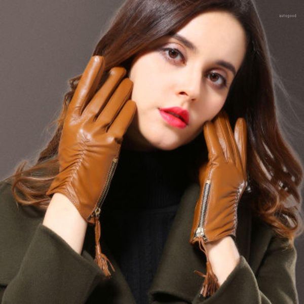 five fingers gloves spring autumn women' genuine sheepskin leather fashion female glove with tassel real sl30031, Blue;gray
five fingers gloves spring autumn women' genuine sheepskin leather fashion female glove with tassel real sl30031, Blue;gray