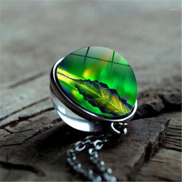 colorful northern lights necklace double-sided glass ball pendant handmade diy jewelry vintage bronze chain necklace men women1, Silver
colorful northern lights necklace double-sided glass ball pendant handmade diy jewelry vintage bronze chain necklace men women1, Silver