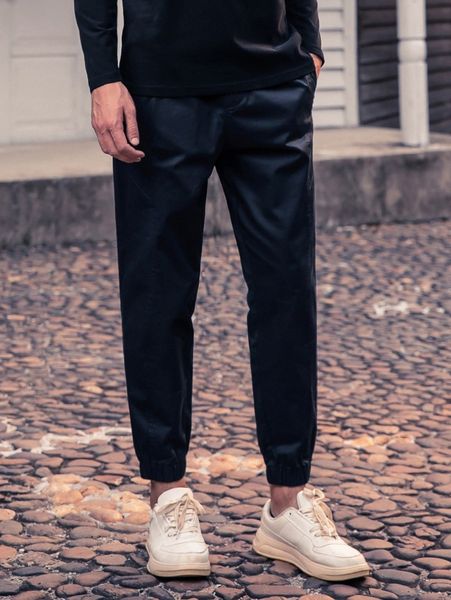 men slant pocket solid tapered pants 61rg#, Black 
men slant pocket solid tapered pants 61rg#, Black