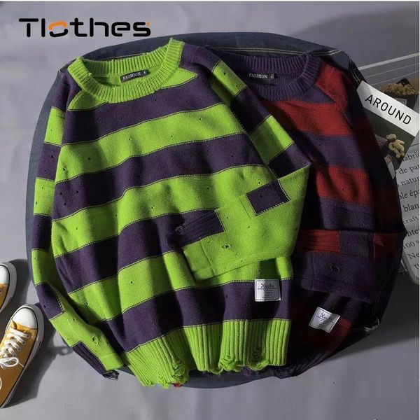 winter striped jumper men sweaters korean fashion clothing mens warm thick knitted hole sweater male knitwear loose pullover, White;black
winter striped jumper men sweaters korean fashion clothing mens warm thick knitted hole sweater male knitwear loose pullover, White;black
