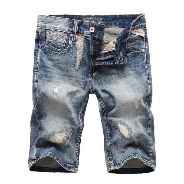 2021 new summer fashion men's breeches ripped high-quality men denim shorts marks youth street beach jeans qjuz, Blue
2021 new summer fashion men's breeches ripped high-quality men denim shorts marks youth street beach jeans qjuz, Blue
