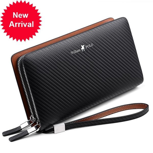male business portfolio great clutch capability genuine leather wallet double zipper long purse, Red;black
male business portfolio great clutch capability genuine leather wallet double zipper long purse, Red;black