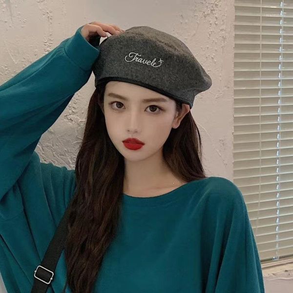 Elegant Female Beret Hat Casual Streetwear 90s Girls Beret Cap Female French Cap Women Embroidery Letters Painter Hats1, Blue;gray
Elegant Female Beret Hat Casual Streetwear 90s Girls Beret Cap Female French Cap Women Embroidery Letters Painter Hats1, Blue;gray